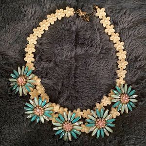J. Crew Factory | Blue & White Floral Statement Necklace